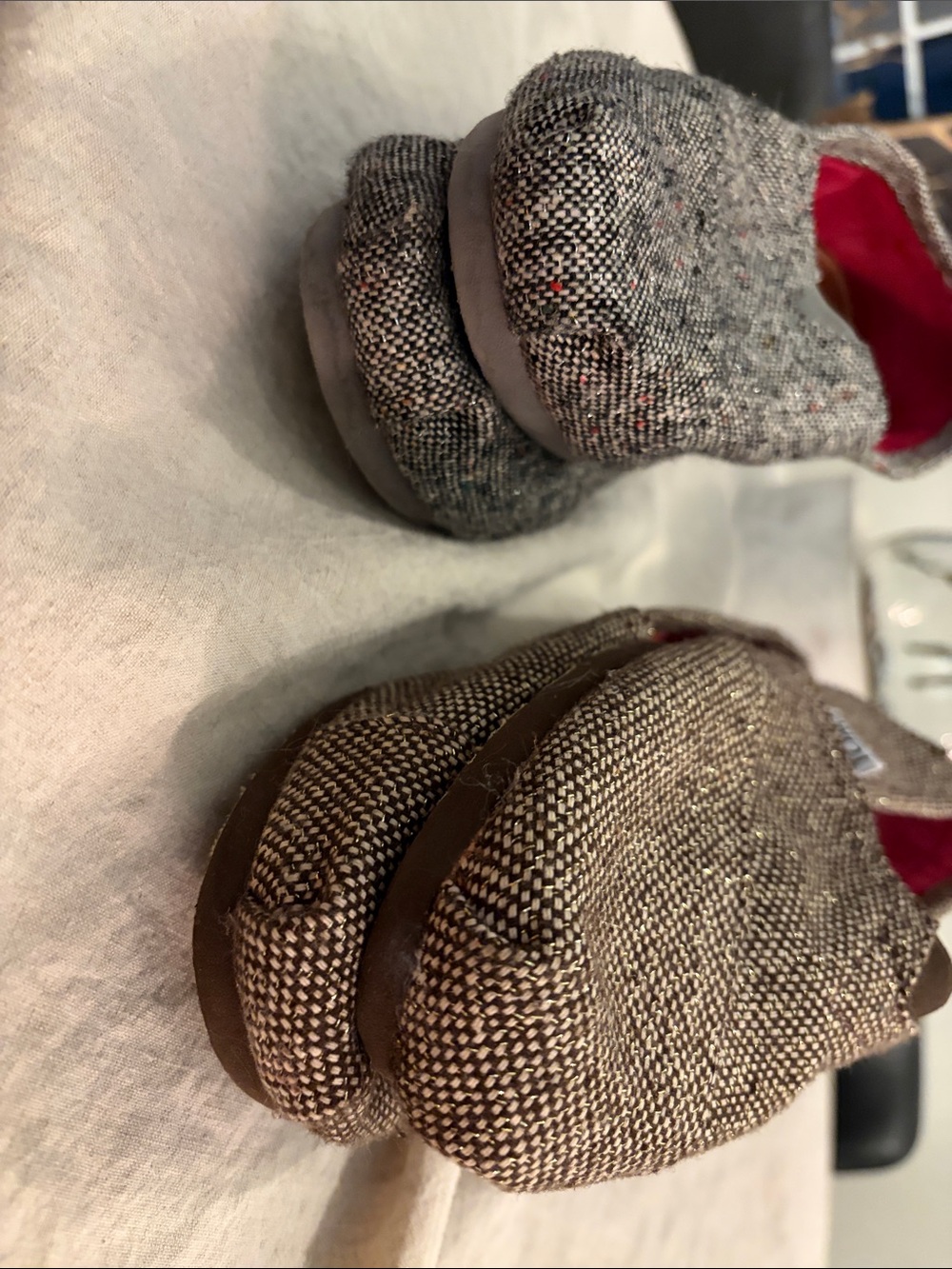 Retro TOMS (had awhile) Classic Slip-Grey/Black and Brown, priced as set of two - Picture 6 of 7